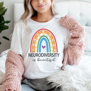 Neurodiversity Is Beautiful T-shirt, Autism Awareness Shirt - White